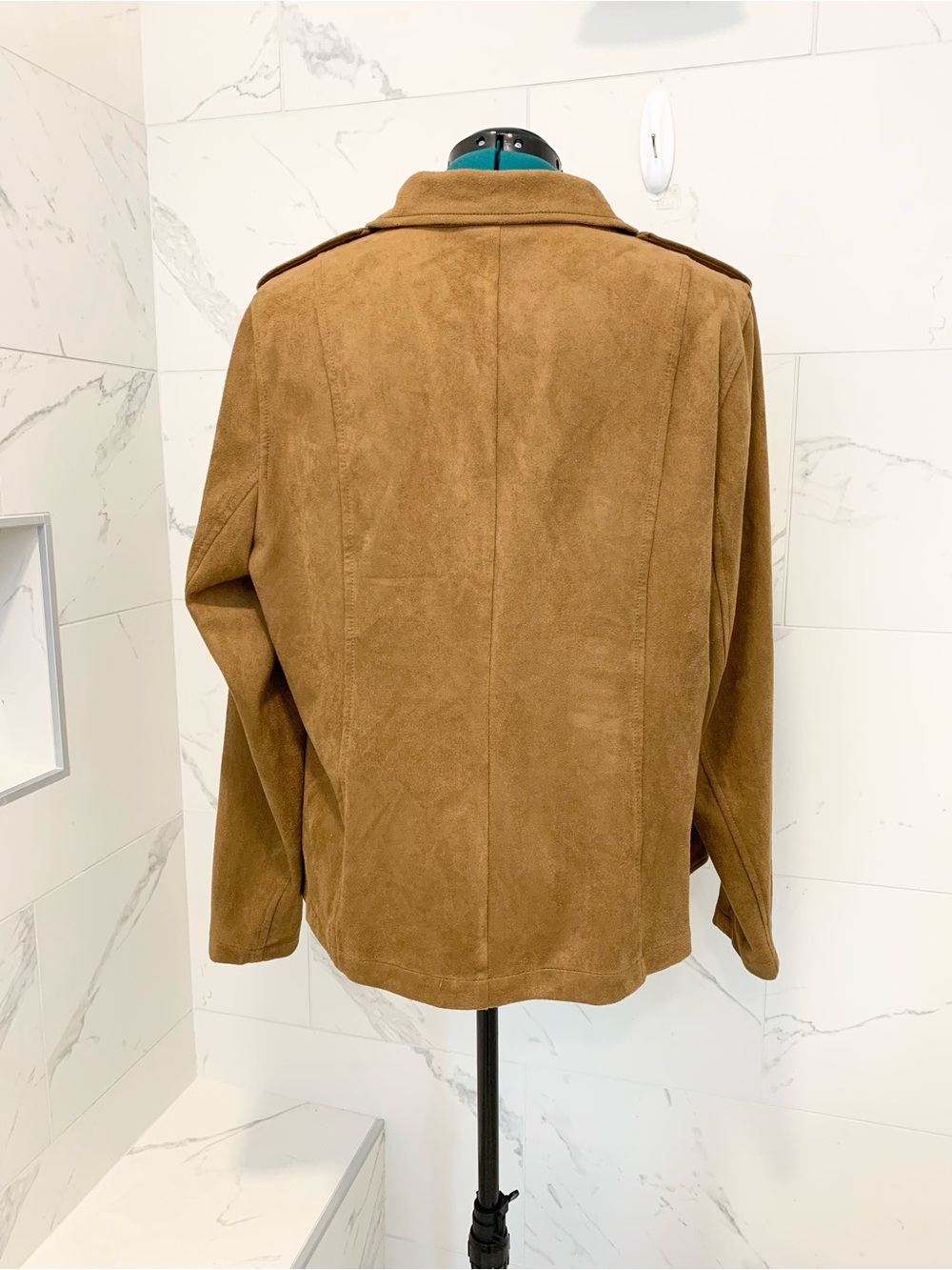 Style & Co. Plus-Size Suede Moto Jacket in Cognac 2X - Picture 13 of 16